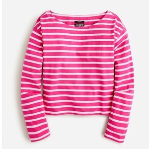 J.Crew Cropped boatneck T-shirt in stripe
